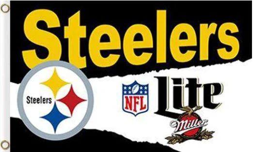 Pittsburgh Steelers Lite Flag 3X5 Ft Polyester Banner USA 90x150cm by flagsjustdoit