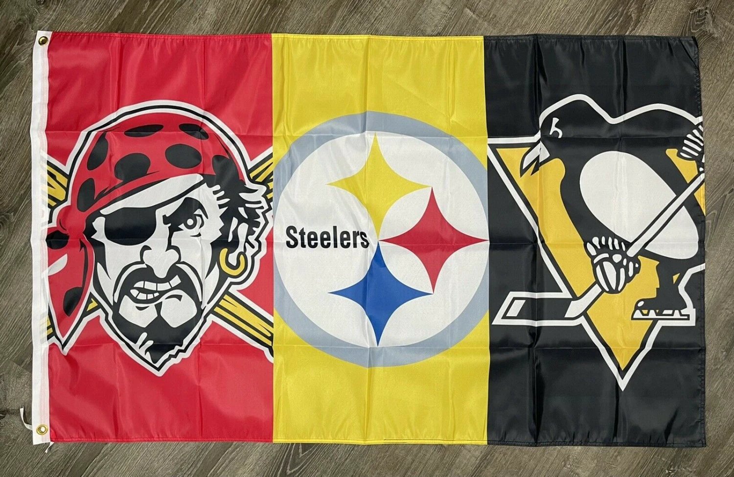 Pittsburgh Steelers Pirates Penguins Flag 3x5 ft Sports Banner Man-Cave Garage by flagsjustdoit