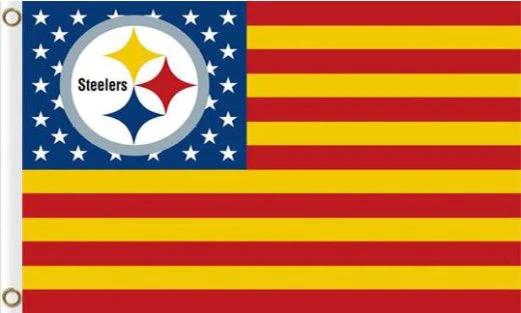 Pittsburgh Steelers Star and Stripes Flag 3X5 Ft Polyester Banner USA 90x150cm by flagsjustdoit