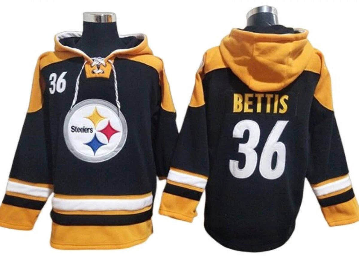 Pittsburgh Steelers #36 Jerome Bettis Black Ageless Must-Have Lace-Up Pullover Hoodie by Hoodie Pullover