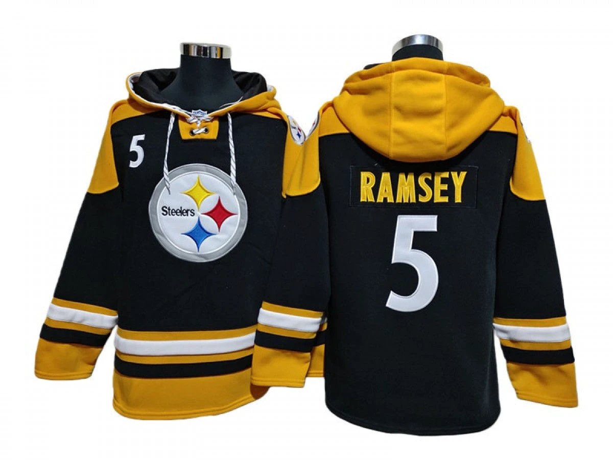 Pittsburgh Steelers #5 Jalen Ramsey Black Ageless Must-Have Lace-Up Pullover Hoodie by Hoodie Pullover