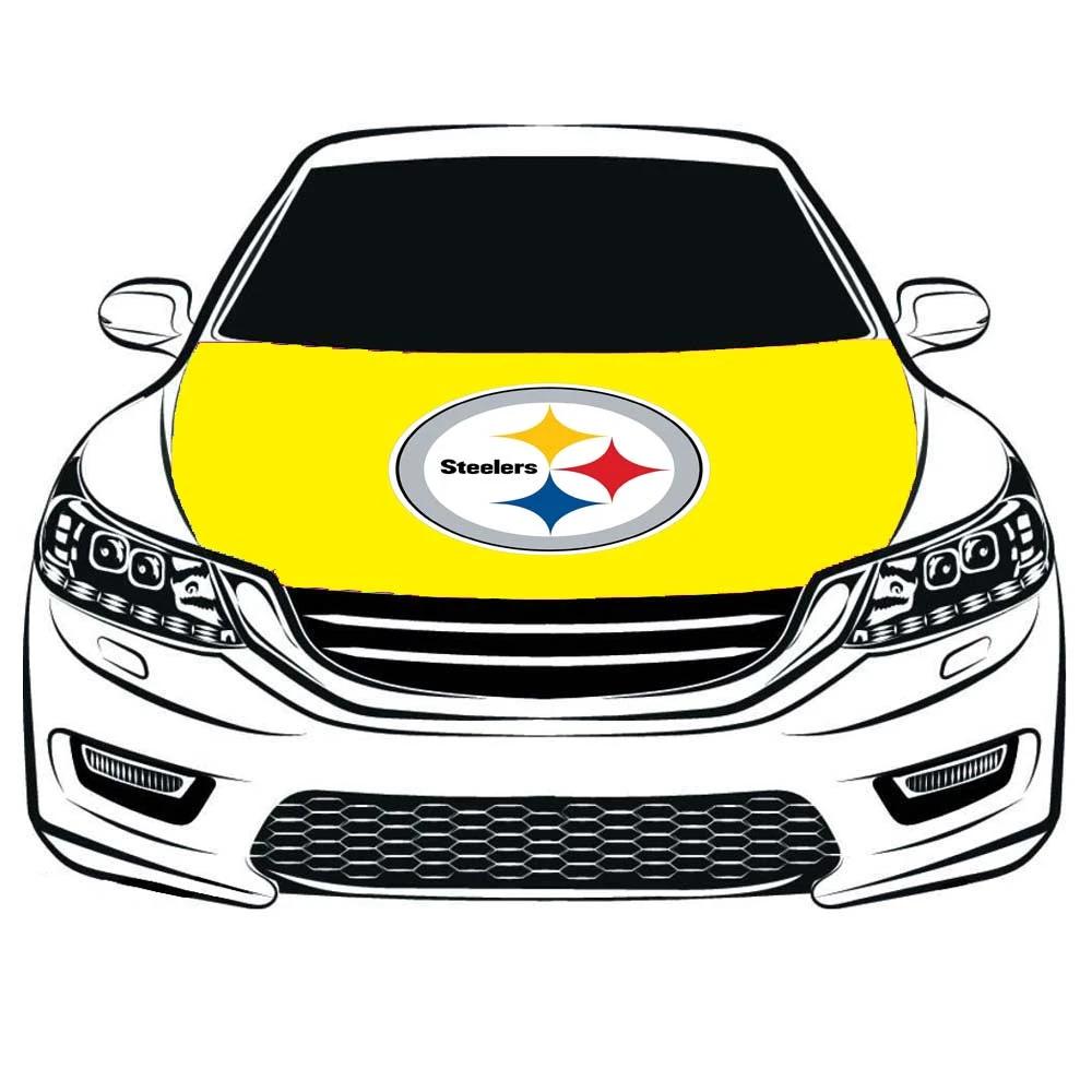 Pittsburgh Steelers Car Hood Cover Flag ,Engine Banner Flag of Pittsburgh Steelers,3.3X5ft,/6X7FT 100% Polyester Elastic Fabrics Can be Washed Suitable for large SUV and Pickup Trucks by flagsshop