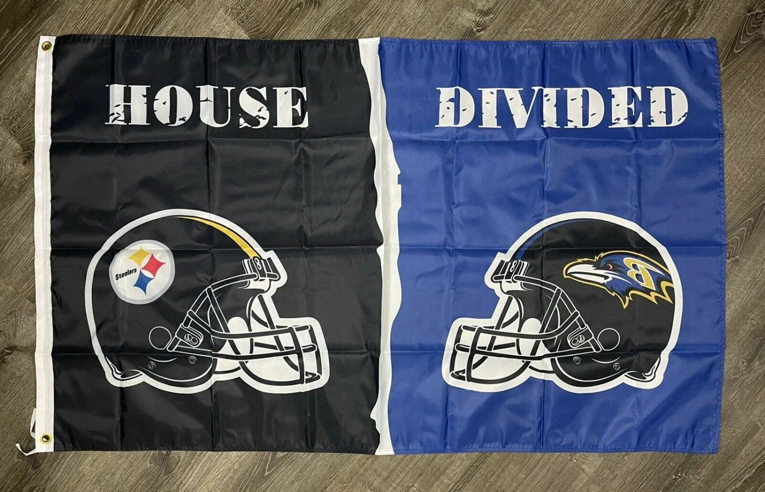 Pittsburgh Steelers vs Baltimore Ravens House Divided Flag 3x5 ft Banner New by flagsjustdoit