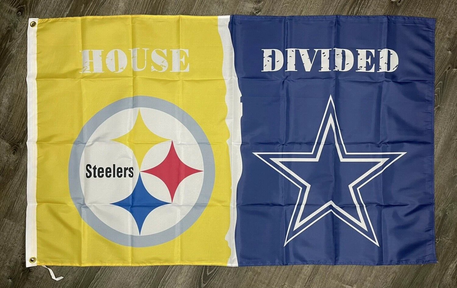 Pittsburgh Steelers vs Dallas Cowboys House Divided Flag 3x5 Banner New by flagsjustdoit