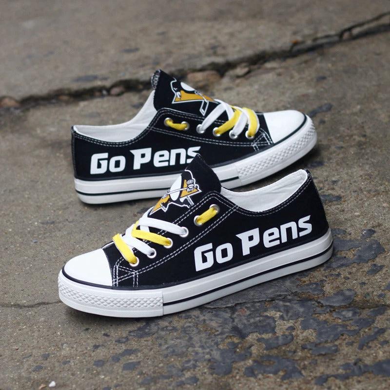 Pittsburgh Penguins Low Top Canvas Sport Sneakers Shoes For Men Women Fans by Crocs