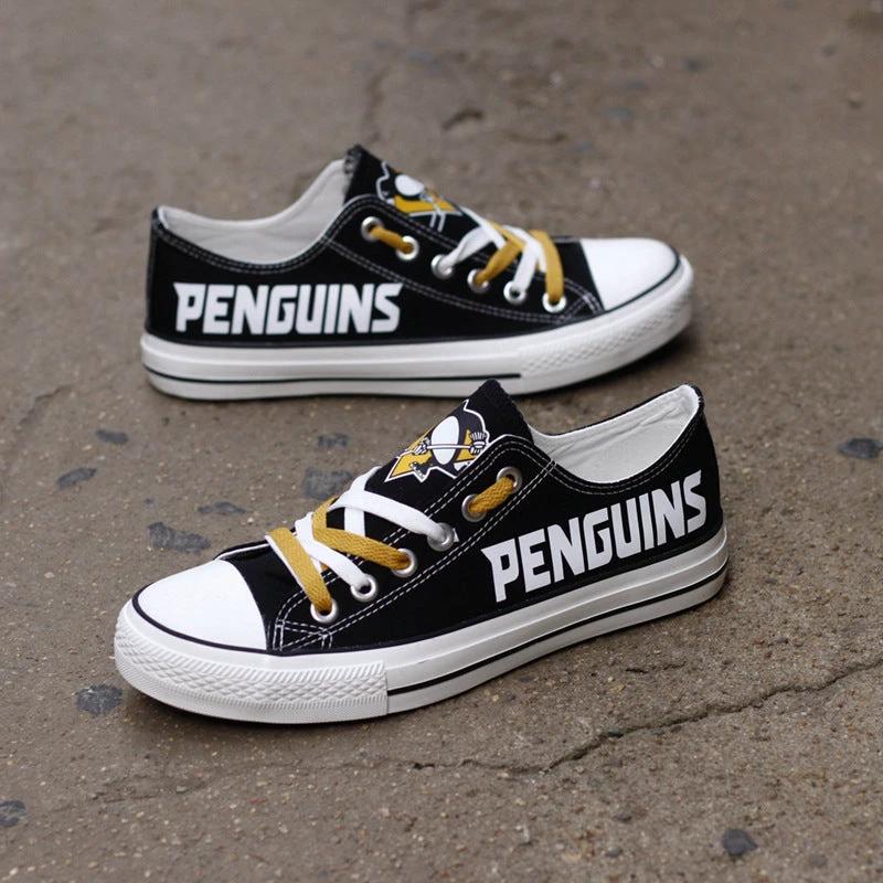 Pittsburgh Penguins Low Top Canvas Sport Sneakers Shoes For Men Women Fans by Crocs