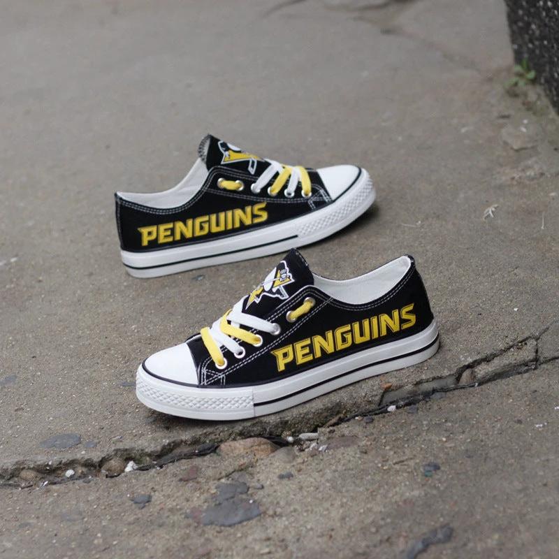 Pittsburgh Penguins Low Top Canvas Sport Sneakers Shoes For Men Women Fans by Crocs