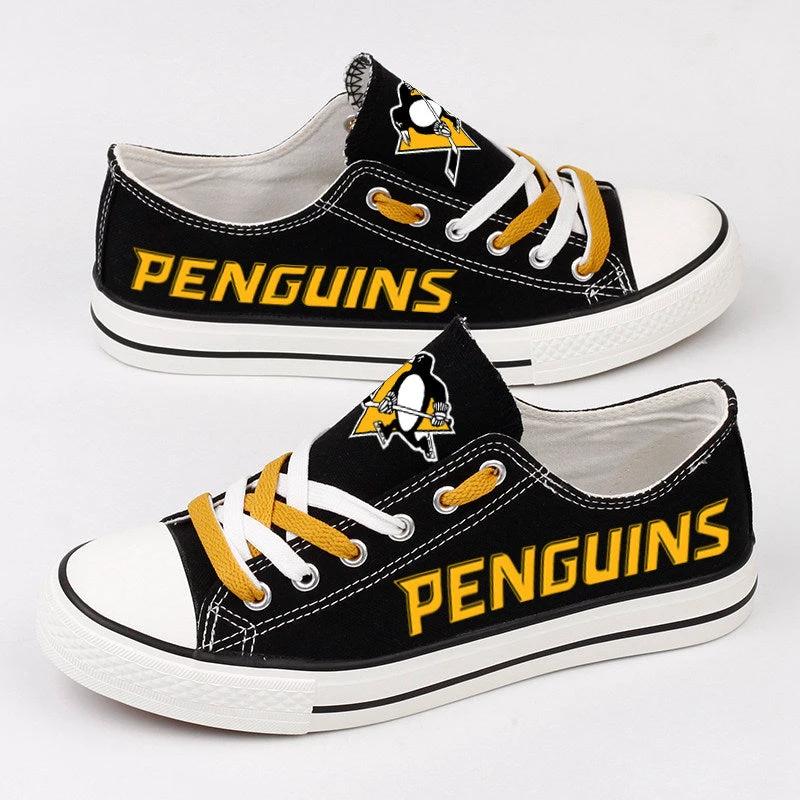 Pittsburgh Penguins Low Top Canvas Sport Sneakers Shoes For Men Women Fans by Crocs