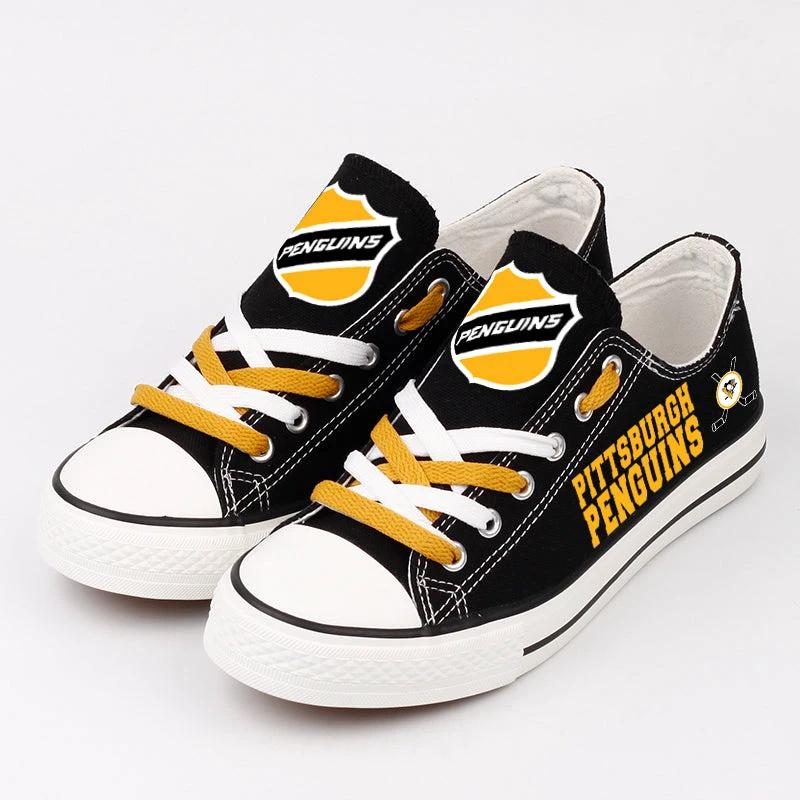 Pittsburgh Penguins Low Top Canvas Sport Sneakers Shoes For Men Women Fans by Crocs