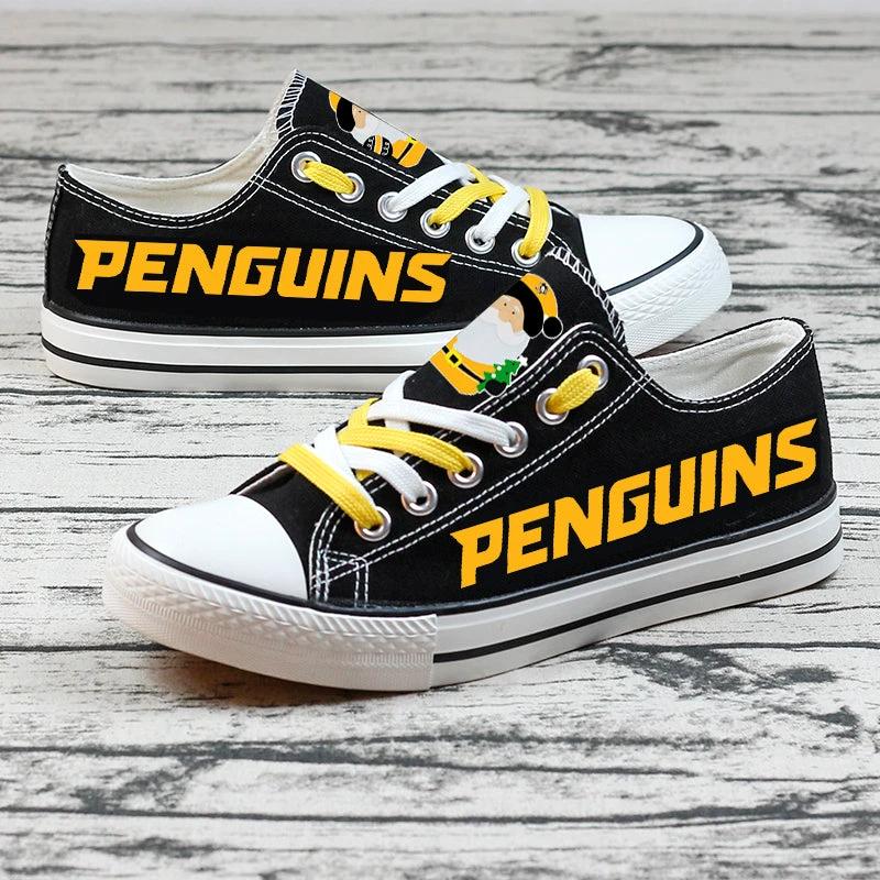 Pittsburgh Penguins Low Top Canvas Sport Sneakers Shoes For Men Women Fans by Crocs