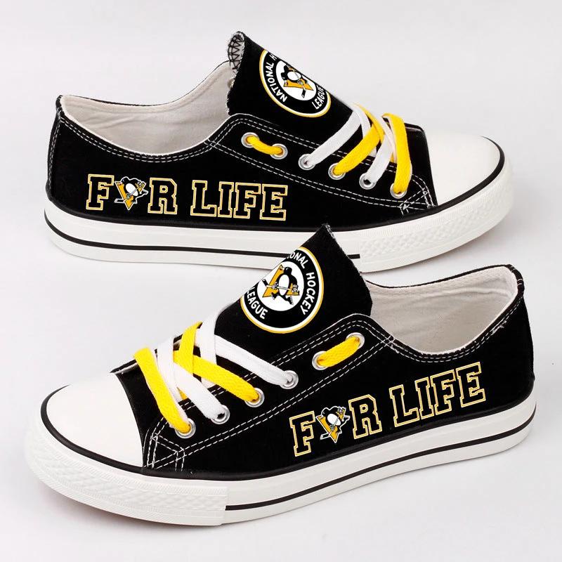 Pittsburgh Penguins Low Top Canvas Sport Sneakers Shoes For Men Women Fans by Crocs