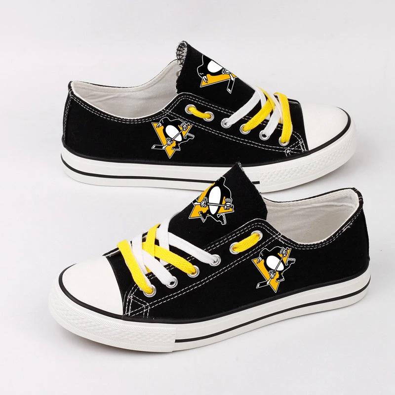 Pittsburgh Penguins Low Top Canvas Sport Sneakers Shoes For Men Women Fans by Crocs