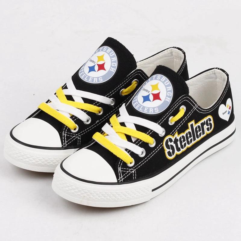 Pittsburgh Steelers Low Top Canvas Sport Sneakers Shoes For Men Women Fans by Crocs