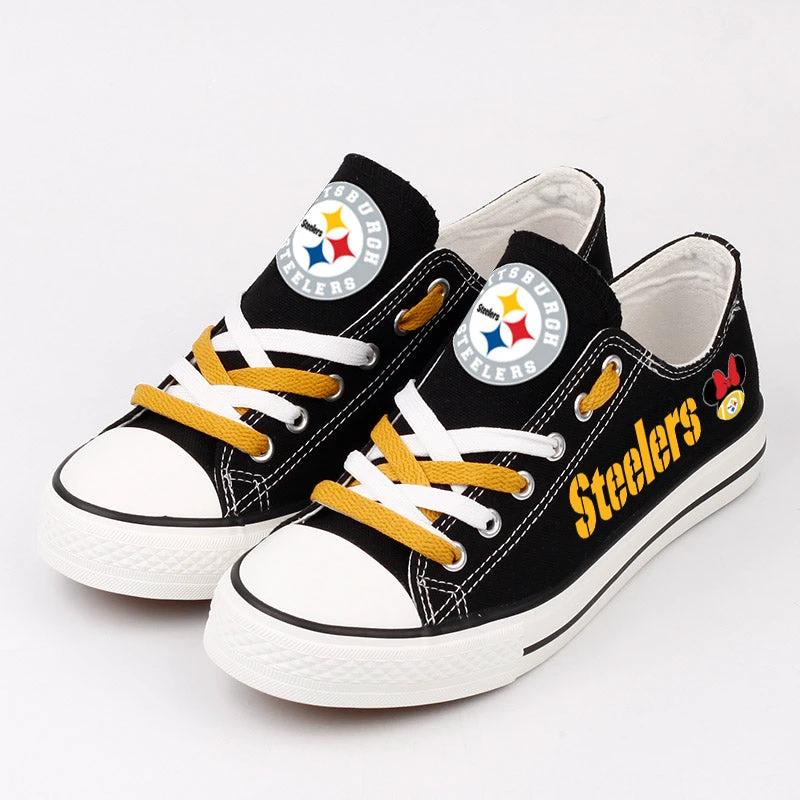 Pittsburgh Steelers Low Top Canvas Sport Sneakers Shoes For Men Women Fans by Crocs