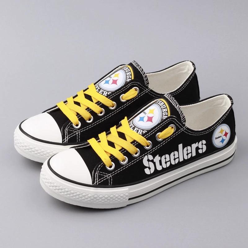 Pittsburgh Steelers Low Top Canvas Sport Sneakers Shoes For Men Women Fans by Crocs