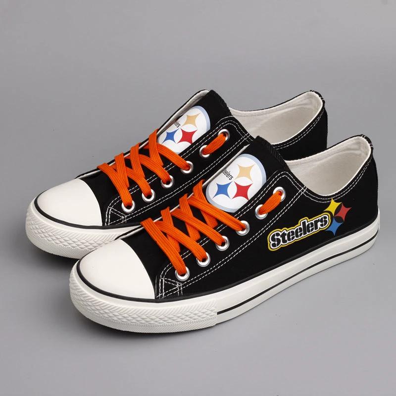 Pittsburgh Steelers Low Top Canvas Sport Sneakers Shoes For Men Women Fans by Crocs