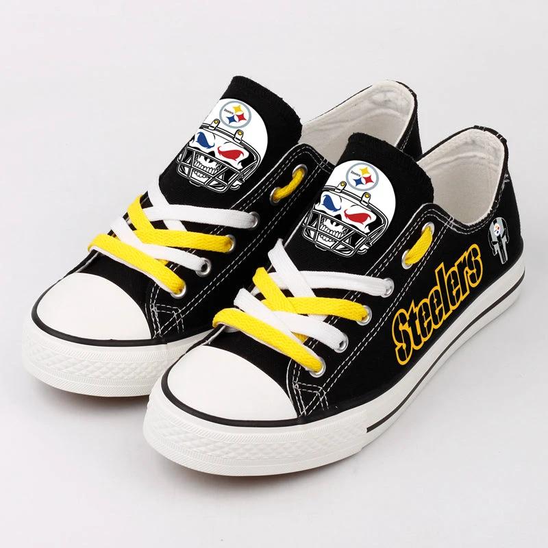 Pittsburgh Steelers Low Top Canvas Sport Sneakers Shoes For Men Women Fans by Crocs