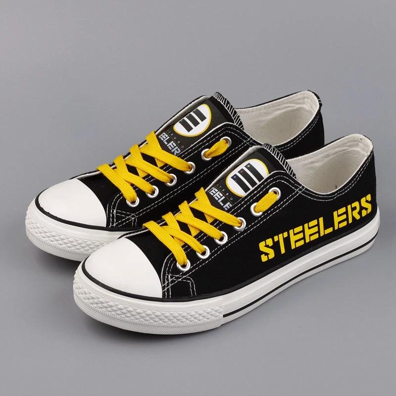 Pittsburgh Steelers Low Top Canvas Sport Sneakers Shoes For Men Women Fans by Crocs