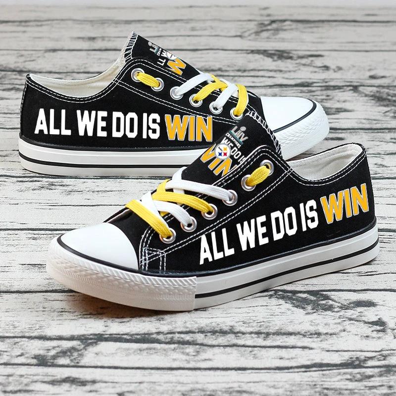Pittsburgh Steelers Low Top Canvas Sport Sneakers Shoes For Men Women Fans by Crocs