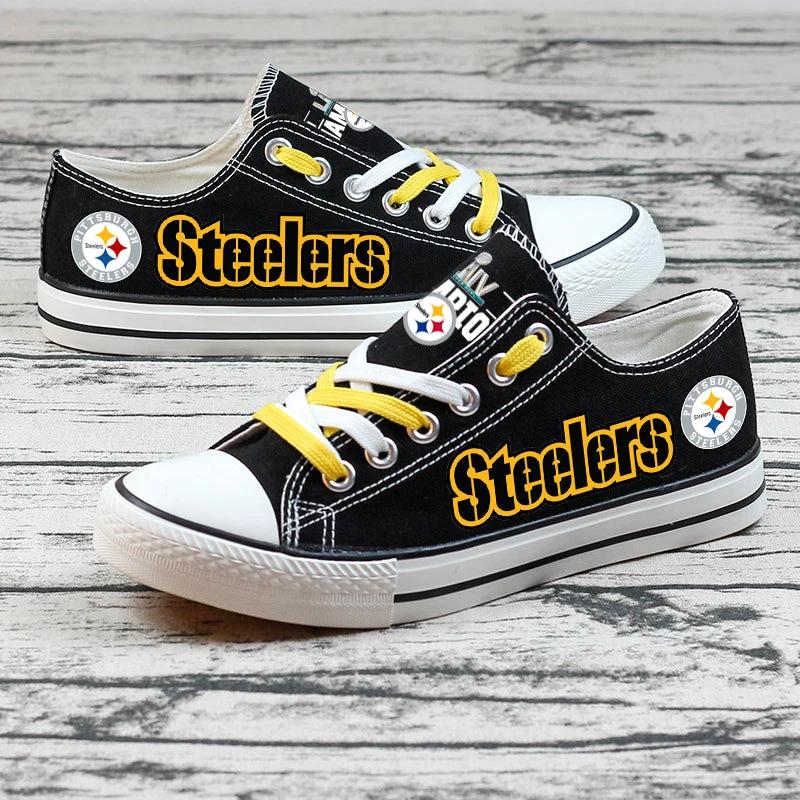 Pittsburgh Steelers Low Top Canvas Sport Sneakers Shoes For Men Women Fans by Crocs