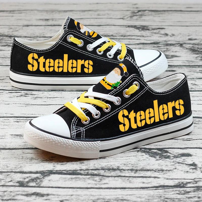 Pittsburgh Steelers Low Top Canvas Sport Sneakers Shoes For Men Women Fans by Crocs