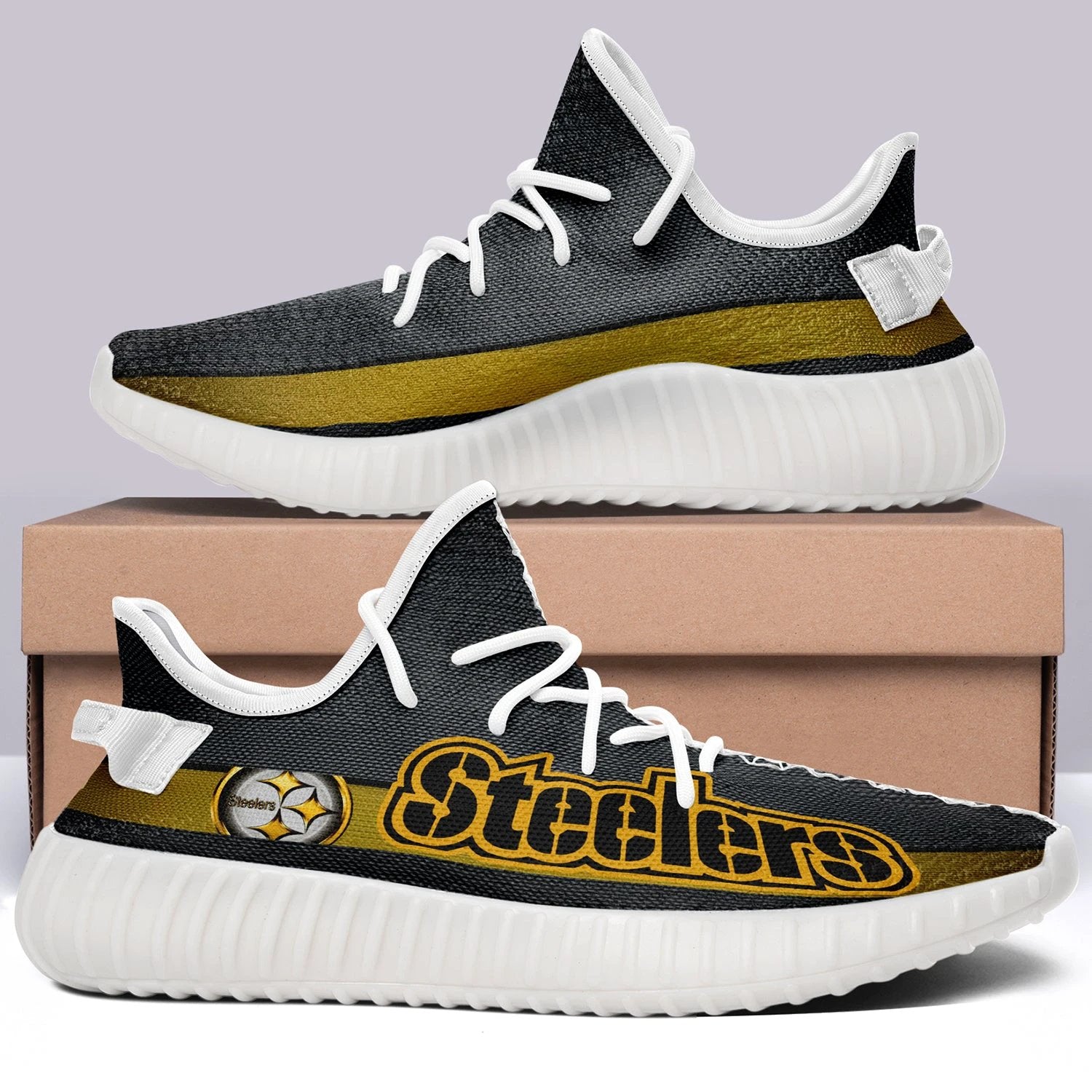 Pittsburgh Steelers NFL 350v Yeezy Sneakers For Men Women Fans by Crocs