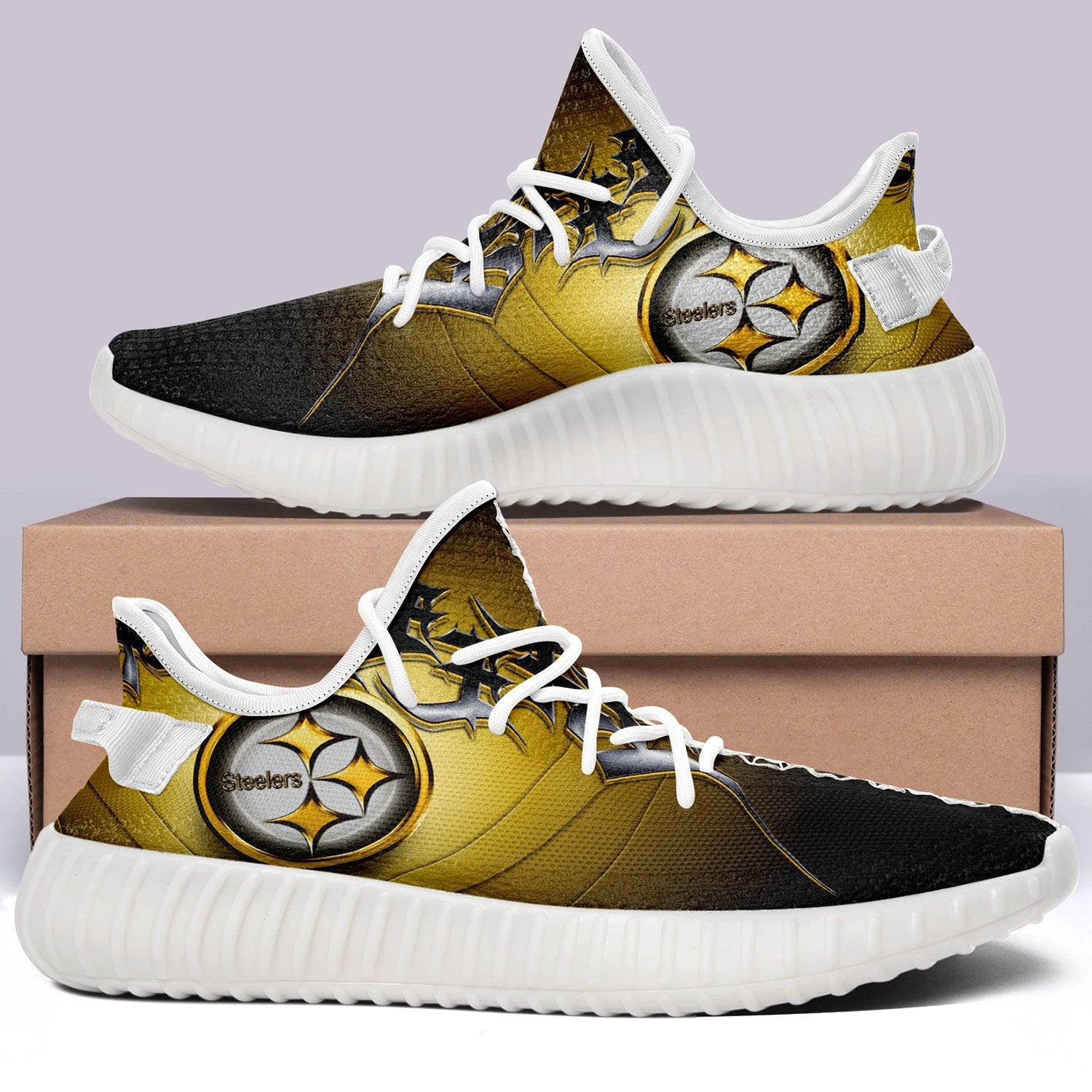 Pittsburgh Steelers NFL 350v Yeezy Sneakers For Men Women Fans by Crocs