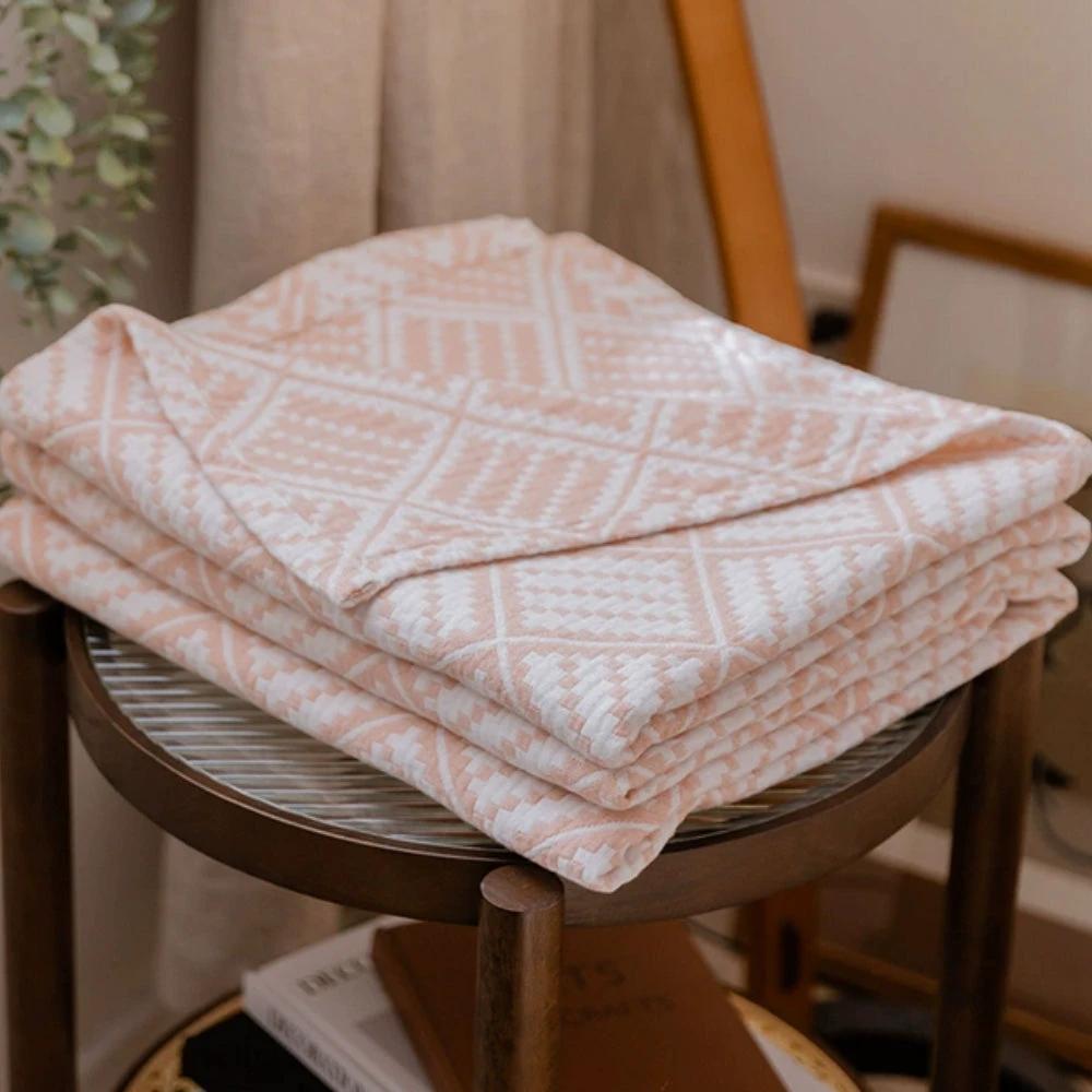Plaid Pattern Cotton Blanket by Casa & Beyond
