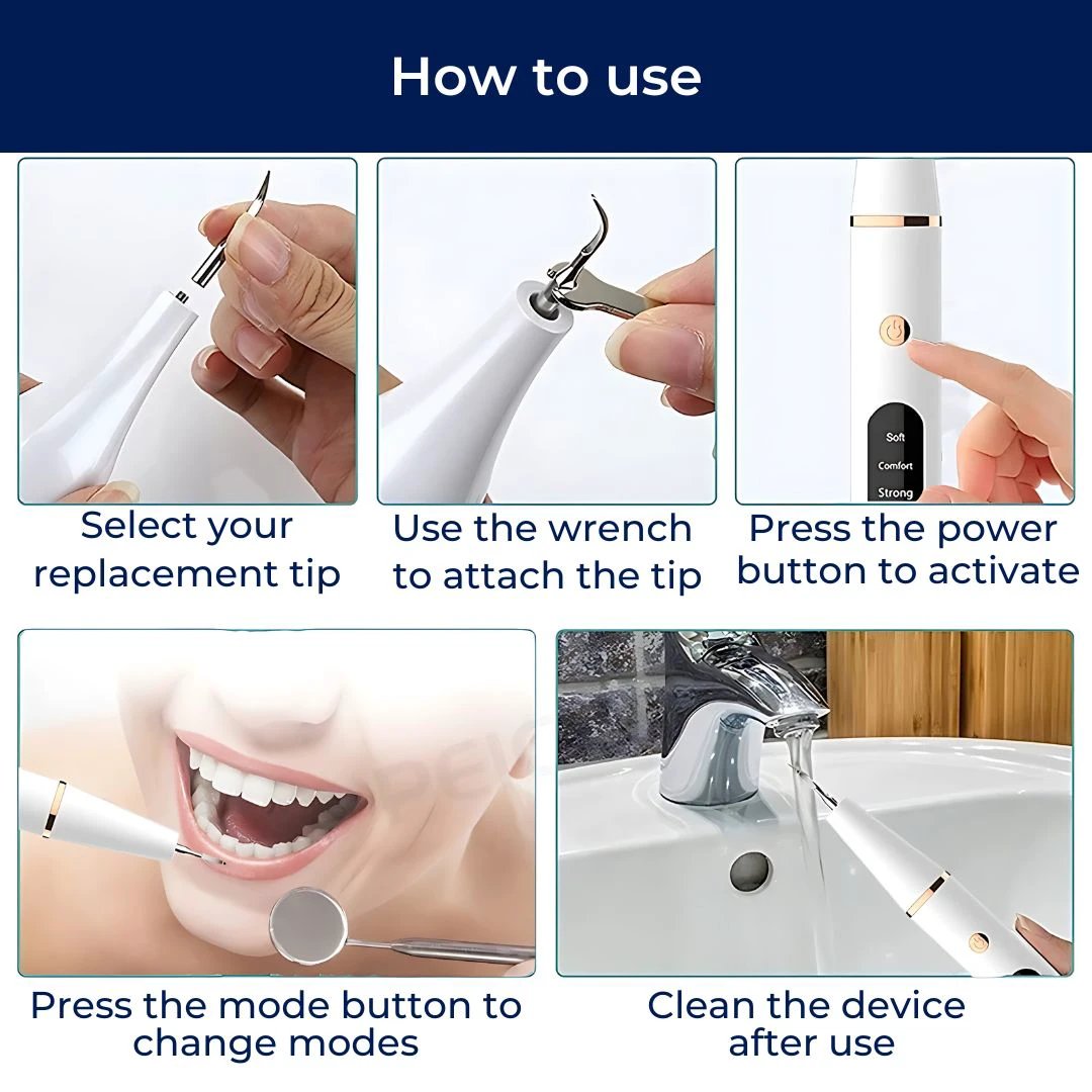 PlaqueFree Plaque Remover for teeth | Ultrasonic Teeth Cleaner - Tartar Remover from Home - Deep Teeth Cleaning and Polish Bowlift by Bowlift
