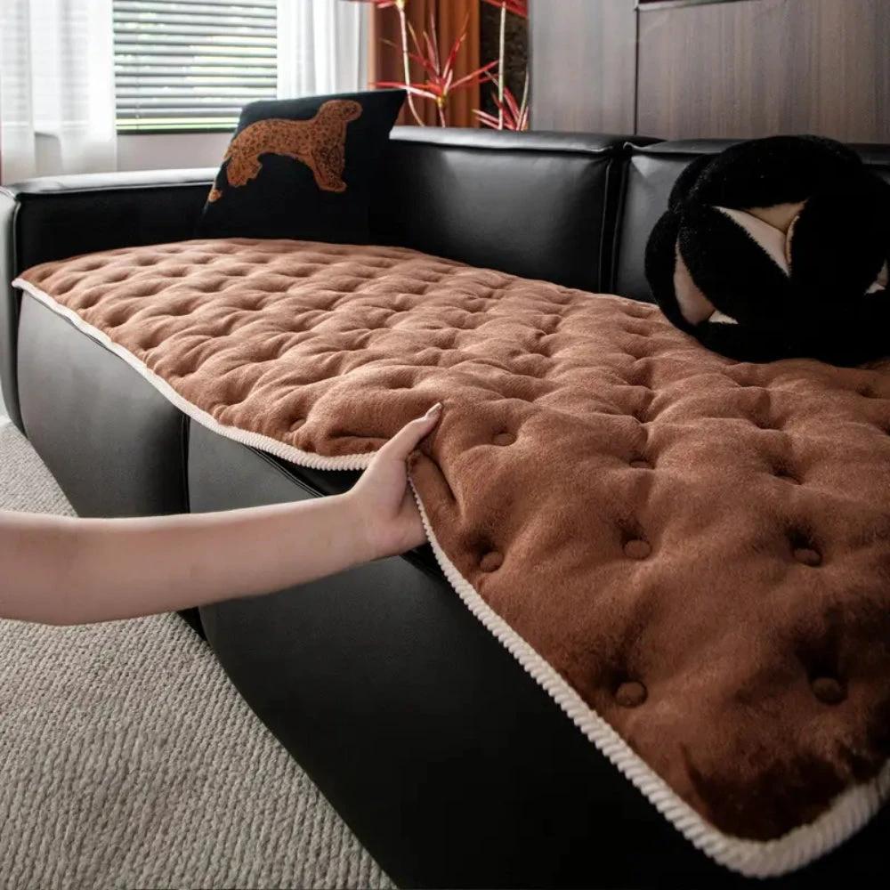Plush Button-Tufted Sofa Cover by Casa & Beyond