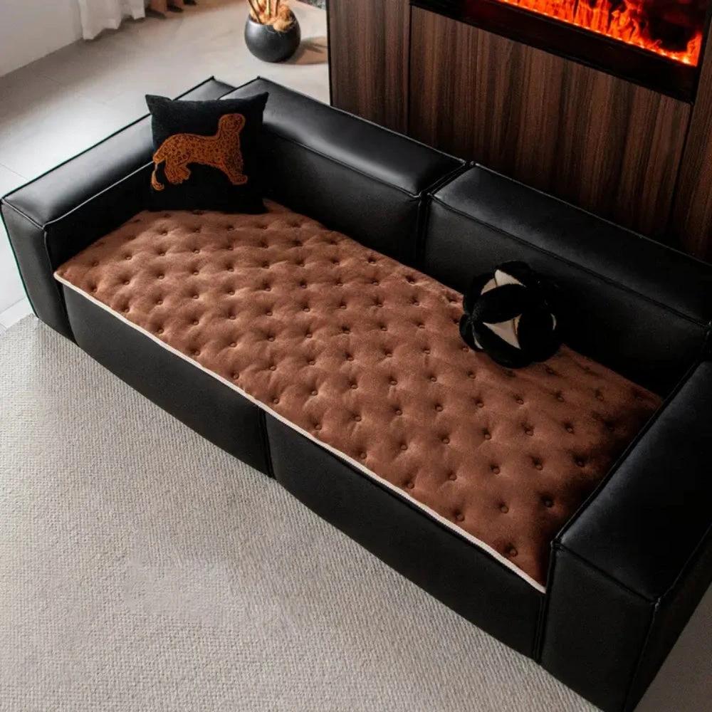 Plush Button-Tufted Sofa Cover by Casa & Beyond