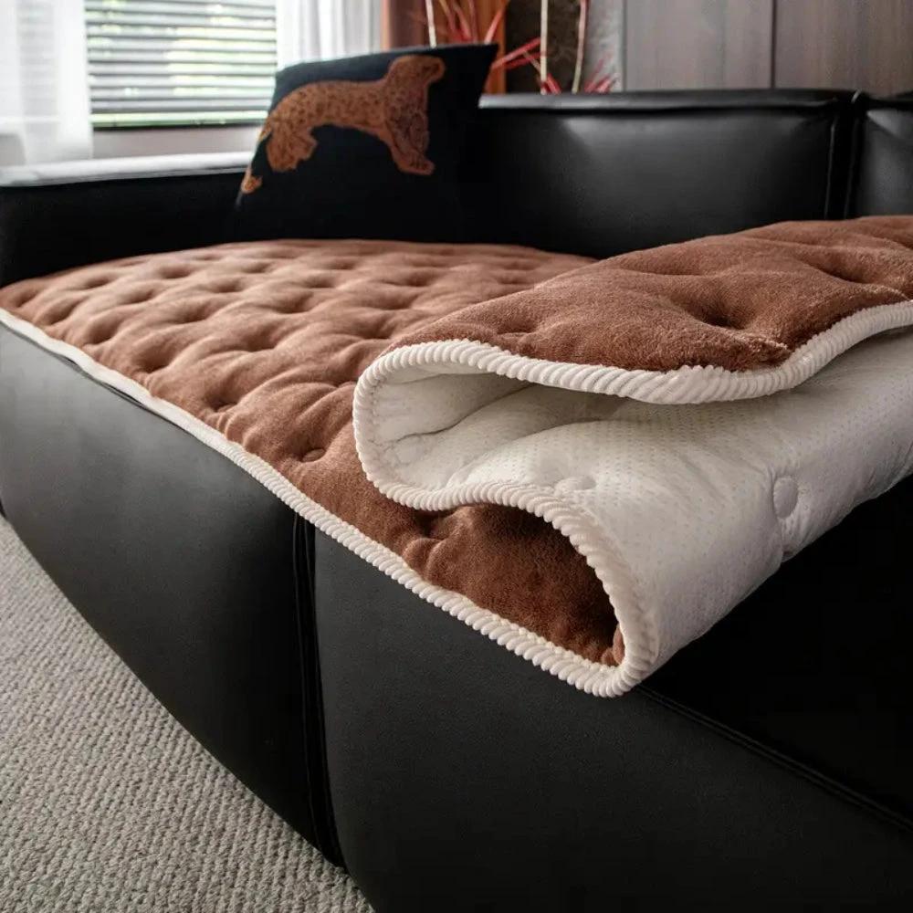 Plush Button-Tufted Sofa Cover by Casa & Beyond