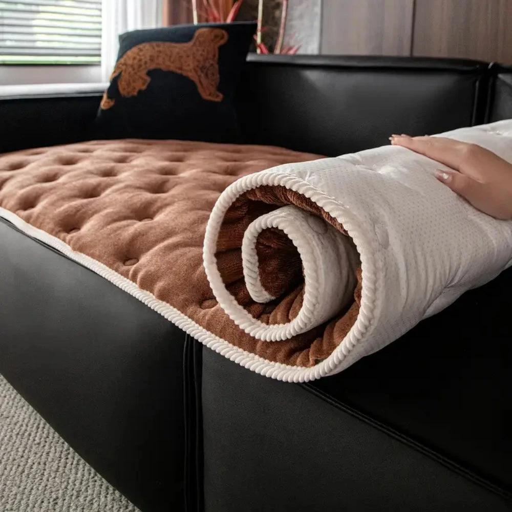 Plush Button-Tufted Sofa Cover by Casa & Beyond