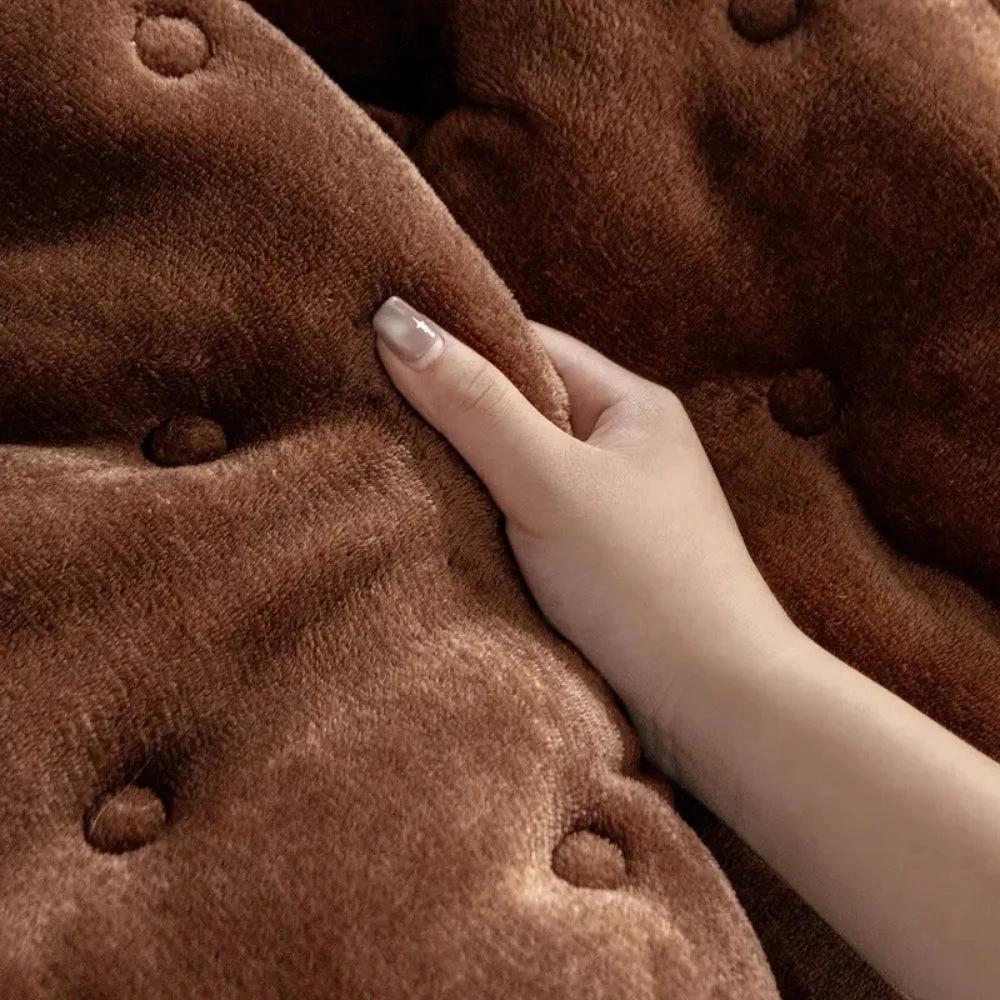 Plush Button-Tufted Sofa Cover by Casa & Beyond