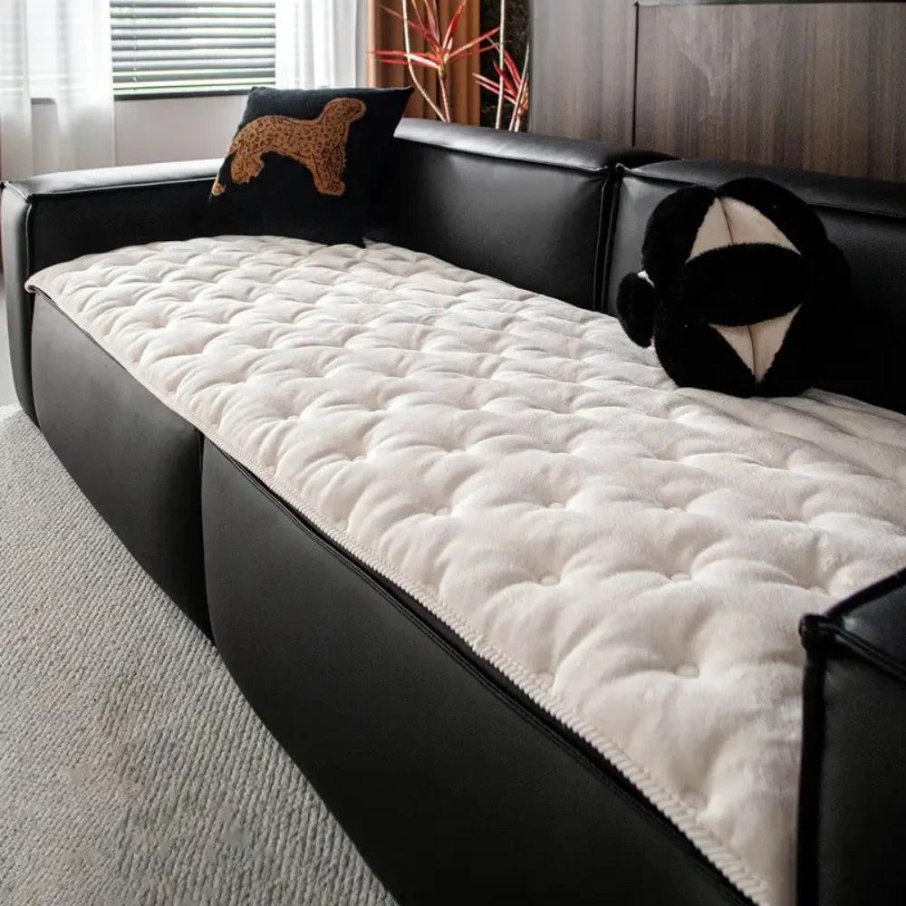 Plush Button-Tufted Sofa Cover by Casa & Beyond