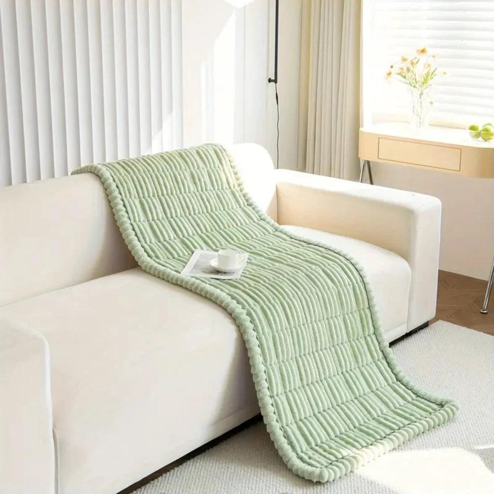 Plush Pleated Edges Sofa Cover by Casa & Beyond