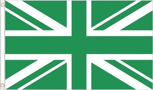 Plymouth Argyle Green and White Union Flag 3x5ft Banner Polyester by flagsjustdoit