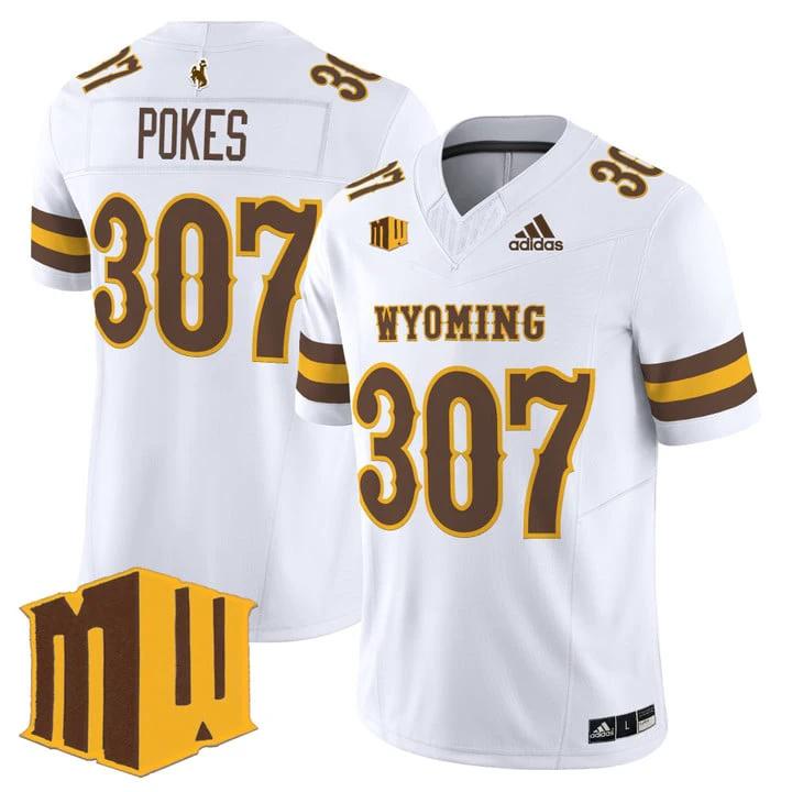 Pokes Jersey #307 Wyoming Cowboys 2025 Vapor Limited Stitched by My Store NCAA Football Jerseys