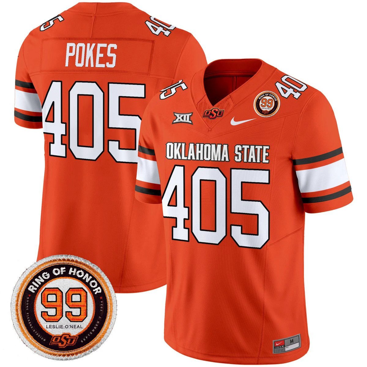Pokes Jersey #405 Oklahoma State Cowboys 2025 Leslie O'neal Patch by My Store NCAA Football Jerseys