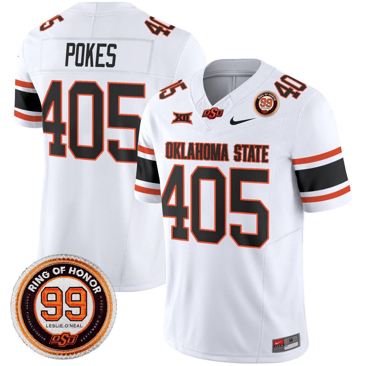 Pokes Jersey #405 Oklahoma State Cowboys 2025 Leslie O'neal Patch by My Store NCAA Football Jerseys