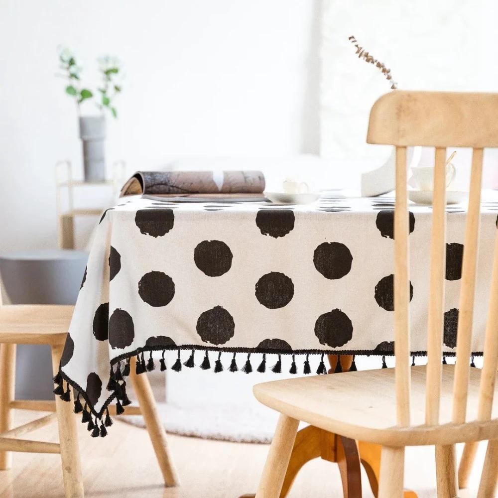 Polka Charm Tassel Table Cloth by Casa & Beyond