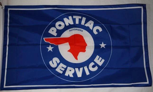 Pontiac Service Blue Flag 3X5 Ft Polyester Banner USA 90x150cm by flagsjustdoit