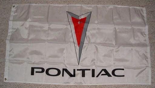 Pontiac White Flag 3X5 Ft Polyester Banner USA 90x150cm by flagsjustdoit