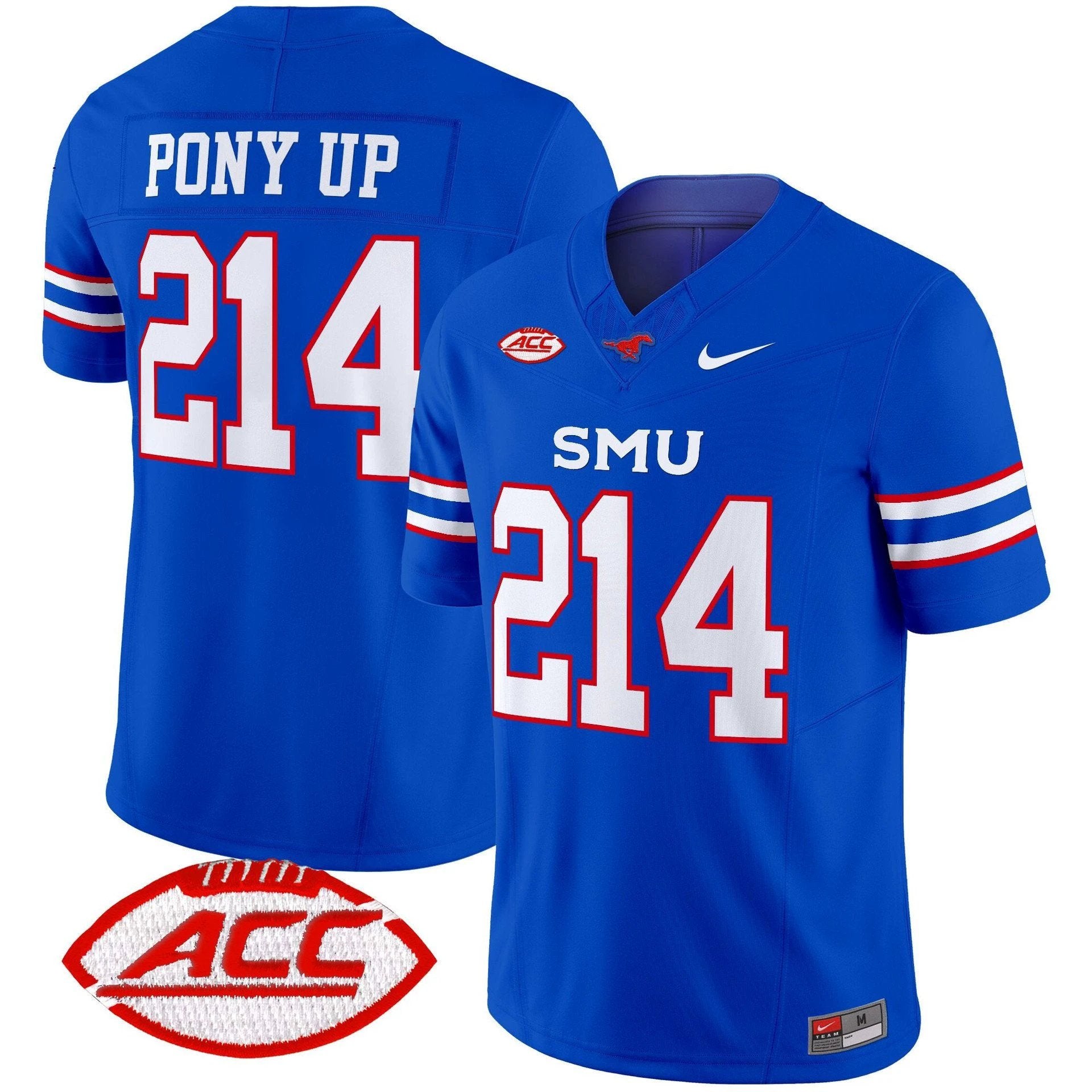Pony Up Jersey #214 SMU Mustangs 2025 Vapor Limited Stitched by My Store NCAA Football Jerseys