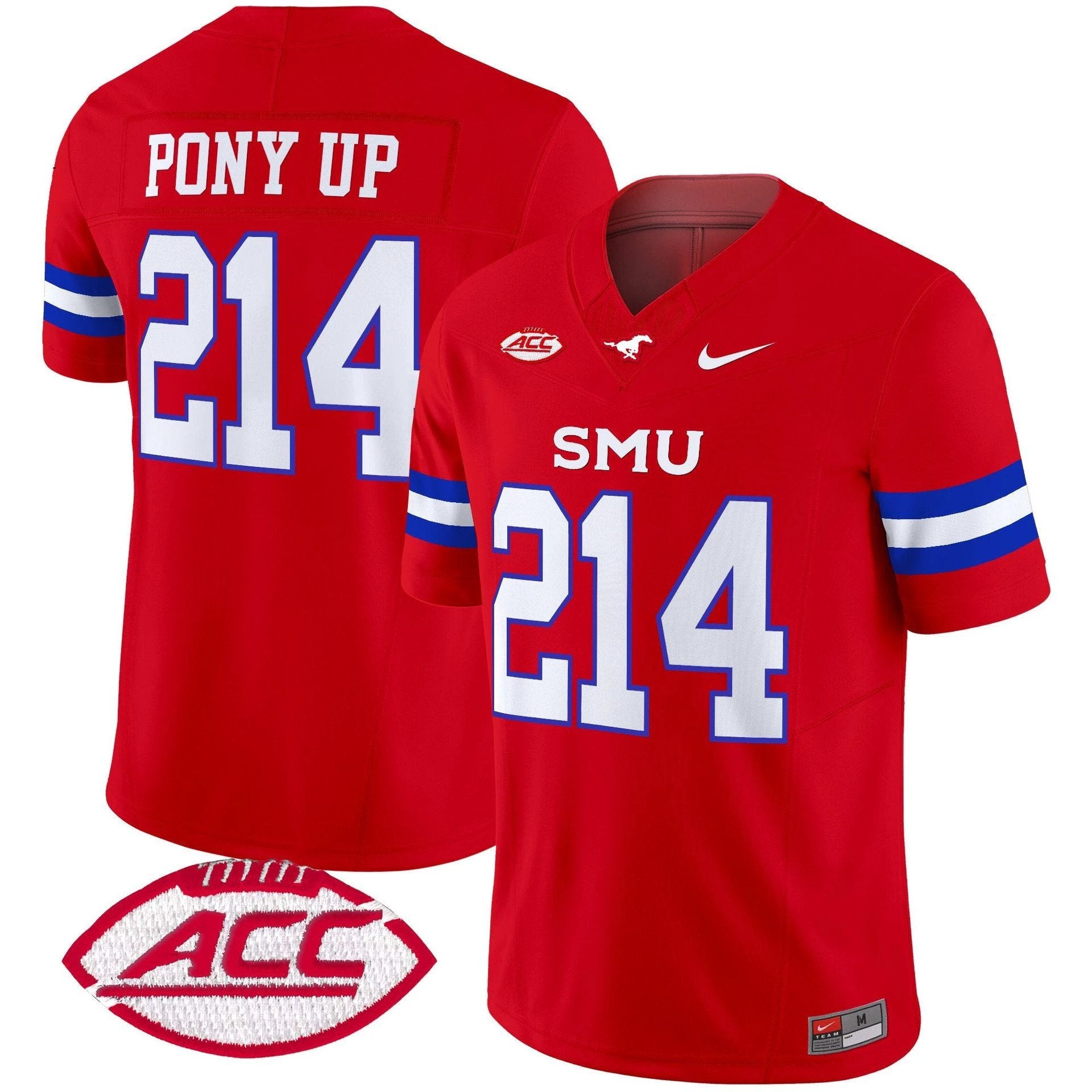 Pony Up Jersey #214 SMU Mustangs 2025 Vapor Limited Stitched by My Store NCAA Football Jerseys
