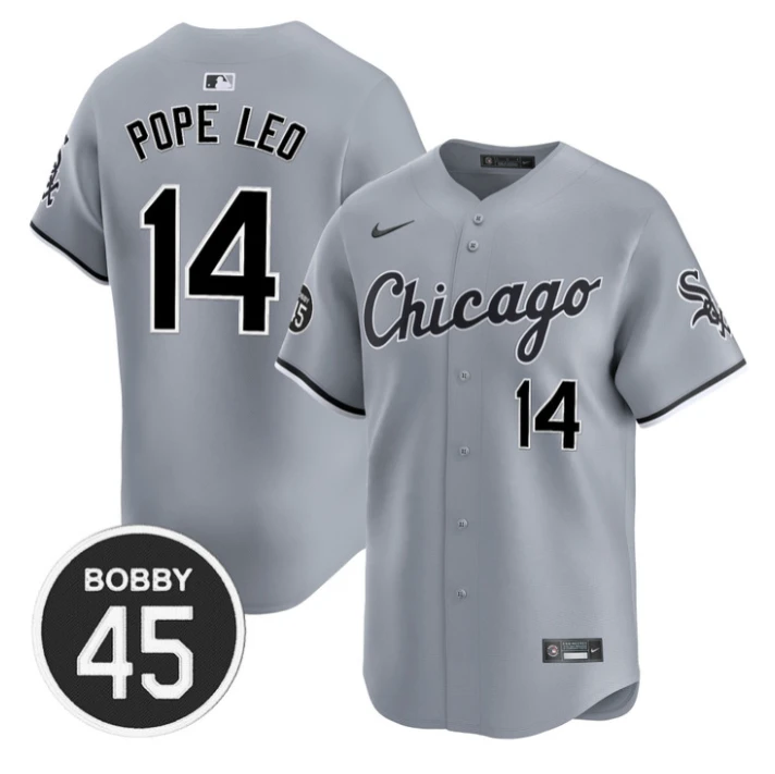 Pope Leo Jersey #14 Chicago White Sox Bobby Jenks Limited Stitched Gray Road by My Store