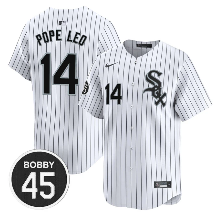 Pope Leo Jersey #14 Chicago White Sox Bobby Jenks Limited Stitched Stripes by My Store