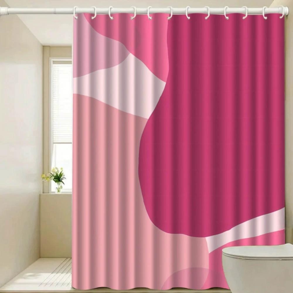 Poppie Bright Pink Bath Curtain by Casa & Beyond