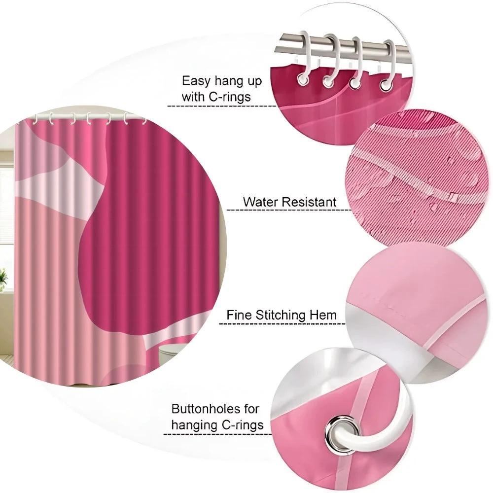 Poppie Bright Pink Bath Curtain by Casa & Beyond