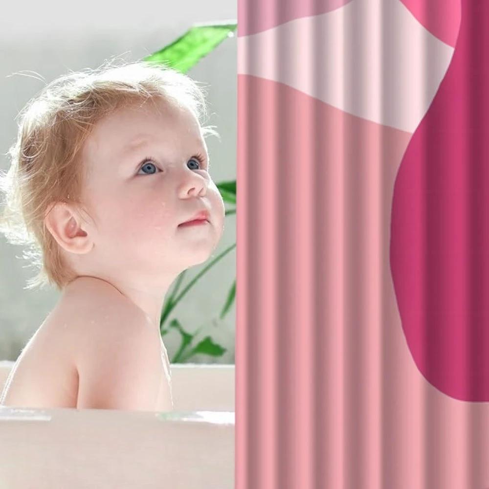 Poppie Bright Pink Bath Curtain by Casa & Beyond
